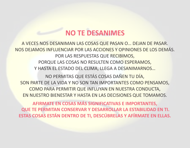 No te desanimes Junio 1 de 2011